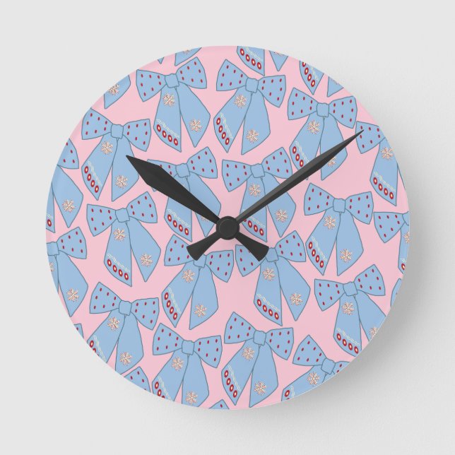 Horloge Ronde Vaches Roses Et Bleues (Recto)