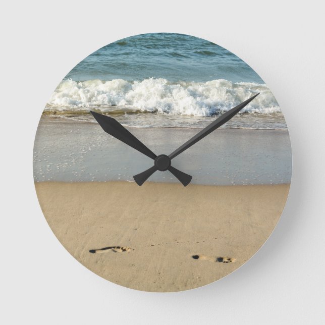 Horloge Ronde Vagues et empreintes - (Recto)