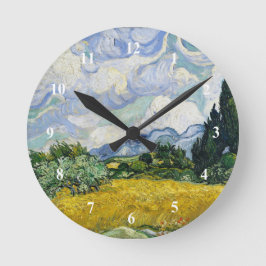 Horloge Ronde Van Gogh Champ de blé Cyprès Peinture