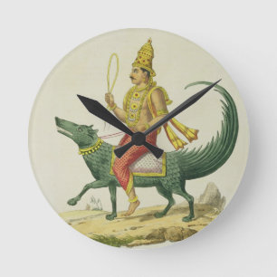 Horloge Ronde Varuna, Dieu des océans, gravé par Charles Eti