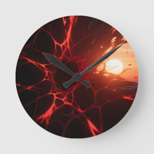 Horloge Ronde Veines Rouges Crépuscule Abîme