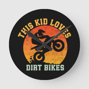 Horloge Ronde Vélo de terre drôle pour enfants