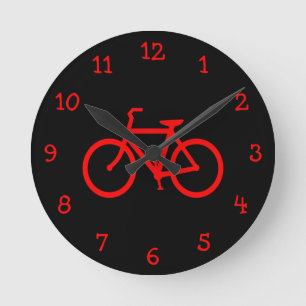 Horloge Ronde Vélo rouge