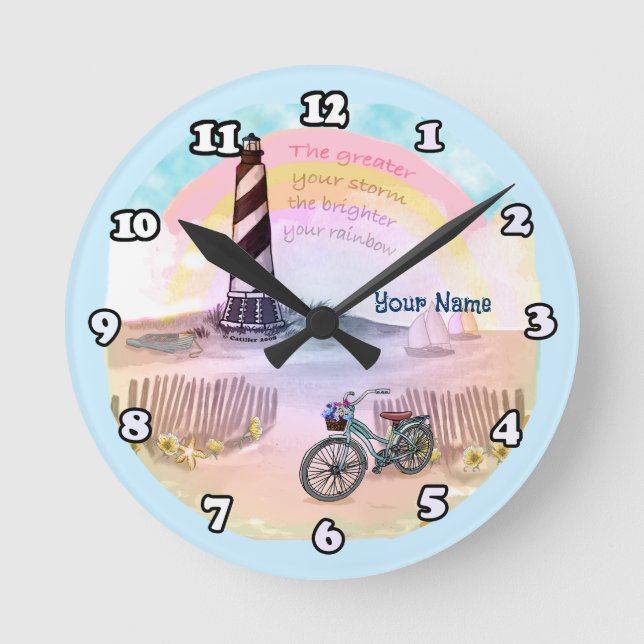 Horloge Ronde Vélo Stormy Lighthouse (Recto)