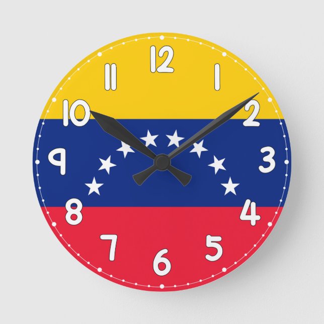 Horloge Ronde Venezuela Flag Wall Clock - Flag of Venezuela (Recto)