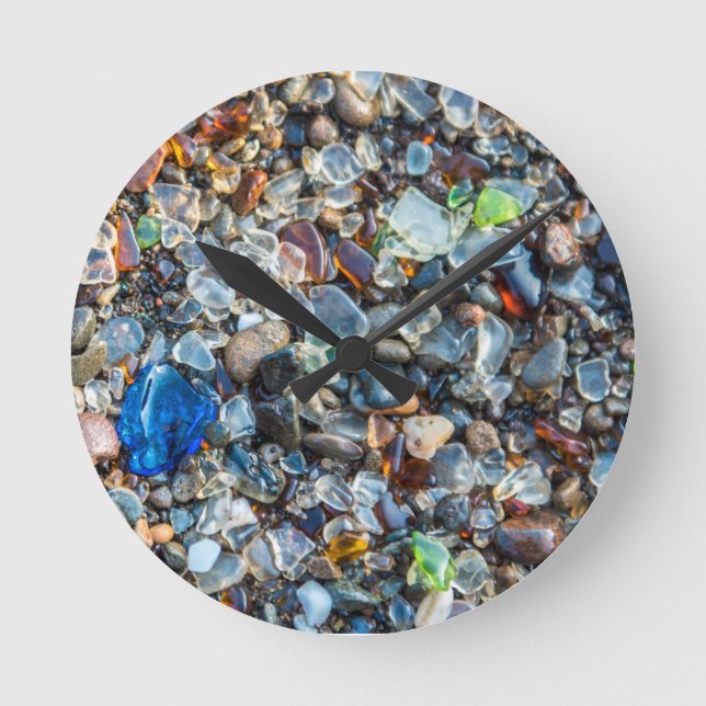 Horloge Ronde Verre marin étincelant (Recto)