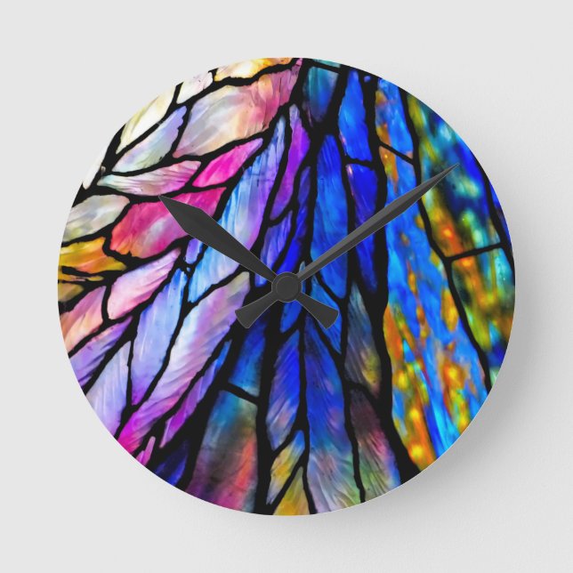 Horloge Ronde Verre, Tiffany - Style, (Recto)