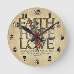 Horloge Ronde Vers chrétien de bible d'amour d'espoir de foi