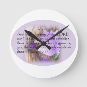 Horloge Ronde Vers de bible du 90:17 KJV de psaume