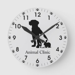 Horloge Ronde Vétérinaire Clinique Magasin d'animaux de compagni