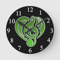 Vibrations Amour Musical Cœur Vert Note De Musique