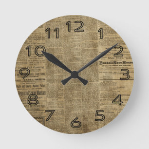 Horloge Ronde Vieux journal vintage