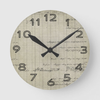 Horloge Ronde vieux registre manuscrit