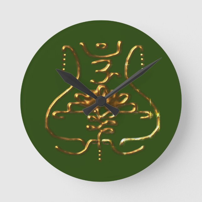 Horloge Ronde vieux symbolisme bouddhiste traditionnel (Recto)