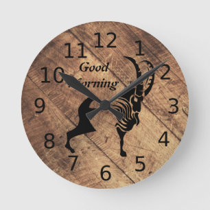 Horloge Ronde Vieux Timer Noir Ram Silhouette