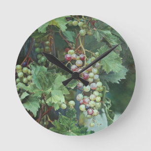 Horloge Ronde Vigne Réaliste avec Feuilles – Art Fin