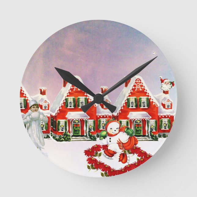 HORLOGE RONDE VILLAGE DE CHRISTMAS (Recto)
