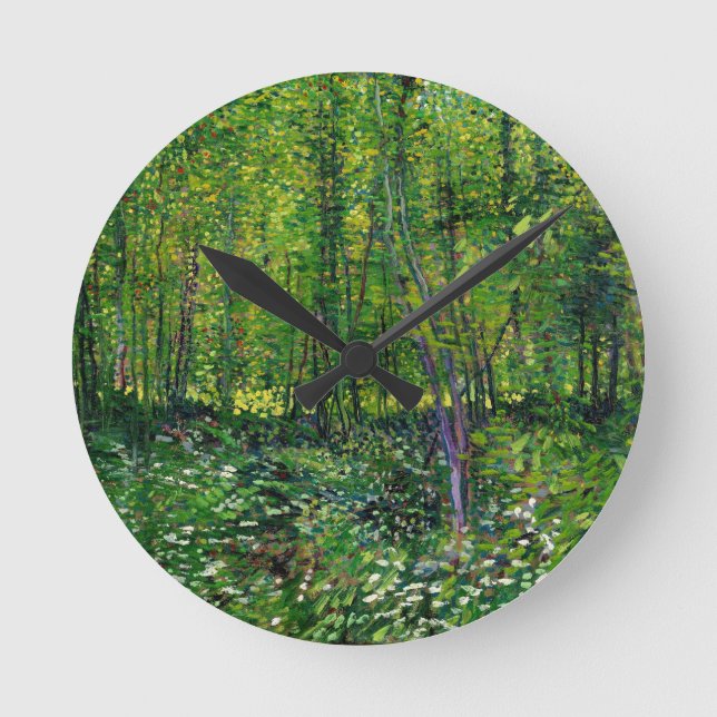 Horloge Ronde Vincent Van Gogh Arbres Et Sous-Croissance (Recto)