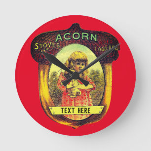 Horloge Ronde Vintage acorn stove advertisement