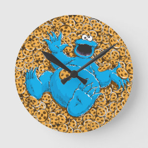 Horloge Ronde Vintage Cookie Monster and Cookies