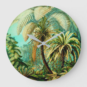 Horloge Ronde Vintage Ernst Haeckel Palmiers botaniques Grande h
