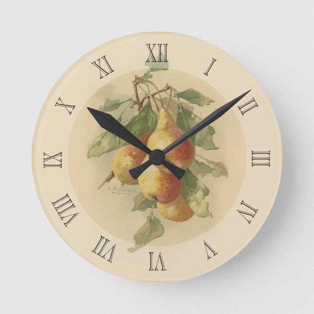Horloge Ronde Vintage pears (Recto)