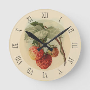 Horloge Ronde Vintage strawberries