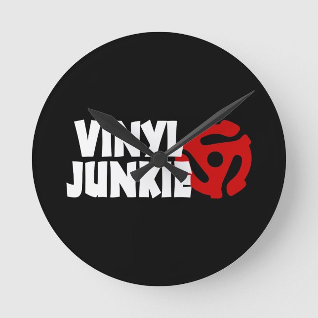 Horloge Ronde Vinyl Junkie (Recto)