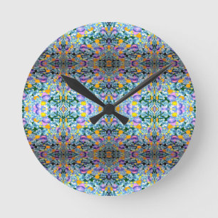 Horloge Ronde Violets Et Lampes
