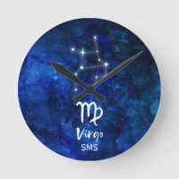 Virgo Zodiac Constellation Blue Galaxy Monogram