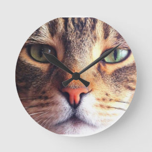 Horloge Ronde Visage de chat
