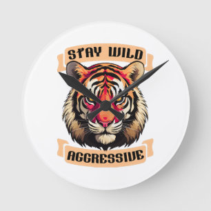 HORLOGE RONDE VISAGE DE TIGRE
