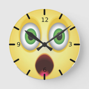 Horloge Ronde Visage d'emoji surpris