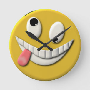 Horloge Ronde Visage heureux maladroit