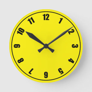 Horloge Ronde Visage Jaune