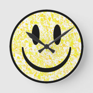 Horloge Ronde Visage souriant éclaboussé