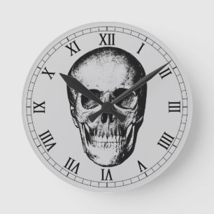 Horloge Ronde Visage vintage du crâne humain
