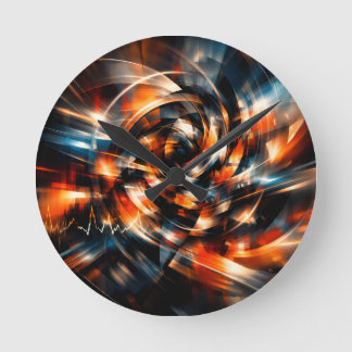 Horloge Ronde Vision abstraite du mouvement et de l'esprit