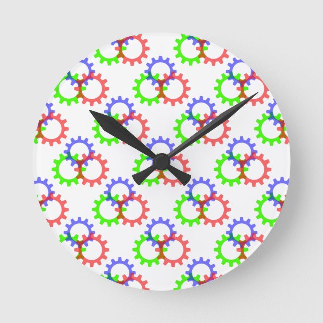 Horloge Ronde Vitesses rouges, vertes et bleues (Recto)