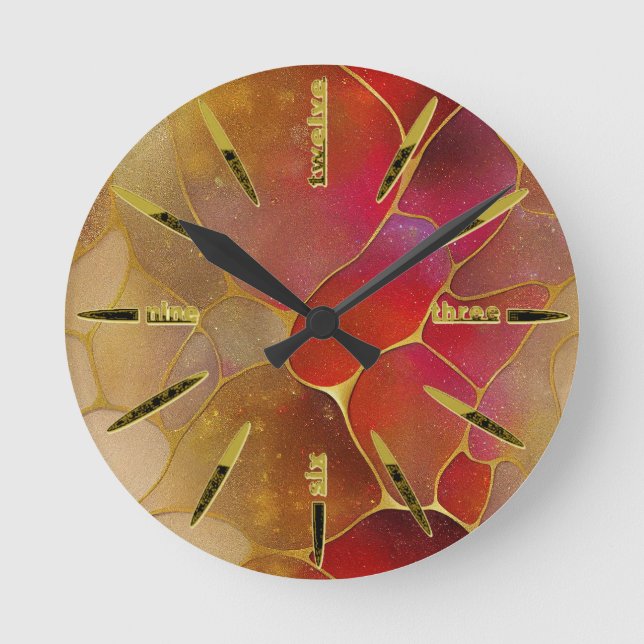 Horloge Ronde Viva Magenta Abstrait 2023 (Recto)