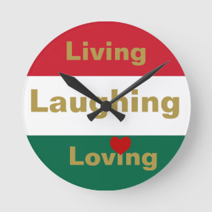 Horloge Ronde Vivre, rire, aimer 