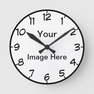 Horloge Ronde Votre image ici avec des chiffres
