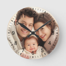 Horloge Ronde Votre mur photo de famille préférée