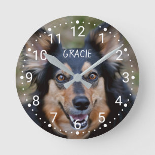 Horloge Ronde Votre photo et votre nom et toute couleur numéroté