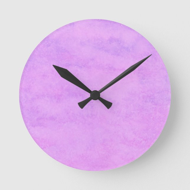 Horloge Ronde votre texte rose violet fond arrière (Recto)