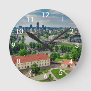 Horloge Ronde Vue aérienne de Vilnius, Lituanie