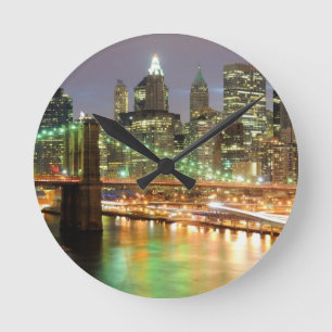 Horloge Ronde Vue de Lower Manhattan et du pont de Brooklyn