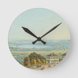 Horloge Ronde Vue de Zurich, c.1840 (la semaine)