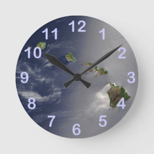 Horloge Ronde Vue d'Hawaii depuis l'espace
