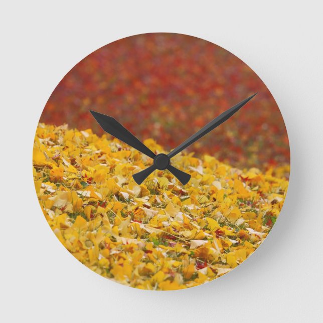 Horloge Ronde Vues Automne Feuilles (Recto)